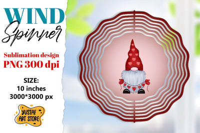 Valentine wind spinner sublimation design.Gnome wind spinner Sublimation Yustaf Art Store 