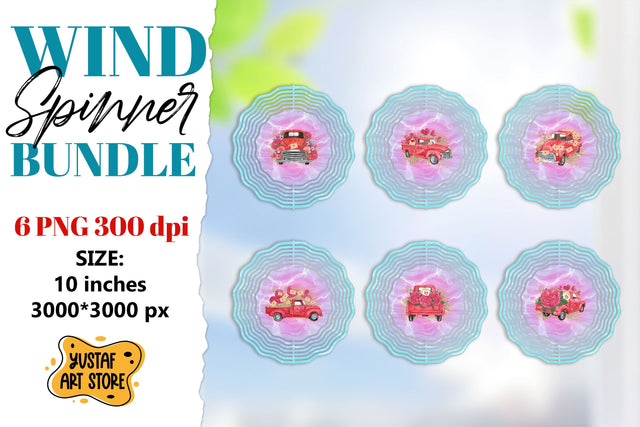 Valentine wind spinner sublimation. Valentine truck bundle Sublimation Yustaf Art Store 