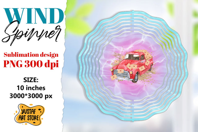 Valentine wind spinner sublimation. Valentine truck design Sublimation Yustaf Art Store 