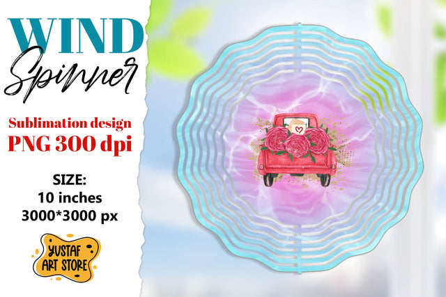 Valentine wind spinner sublimation. Valentine truck design Sublimation Yustaf Art Store 