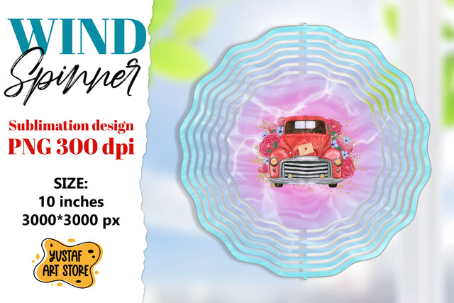 Valentine wind spinner sublimation. Valentine truck design Sublimation Yustaf Art Store 