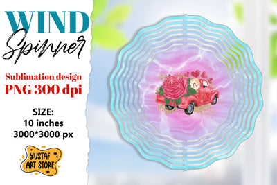 Valentine wind spinner sublimation. Valentine truck design Sublimation Yustaf Art Store 