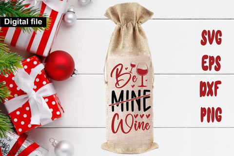 Valentine Wine Bag Svg Bundle, Valentine's Wine Svg, Valentines Day Be Mine Svg, Love Svg, Digital Download,Love Wine Bag,Valentine Gift Bag SVG Isabella Machell 