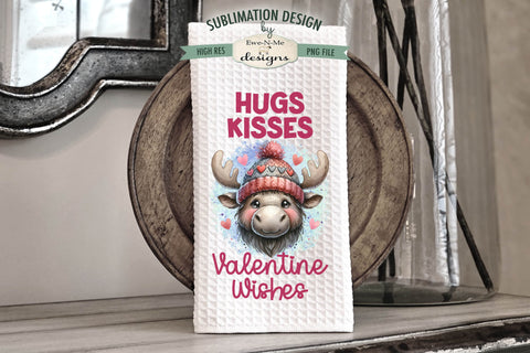 Valentine Wishes Moose Sublimation Towel Designs Sublimation Ewe-N-Me Designs 
