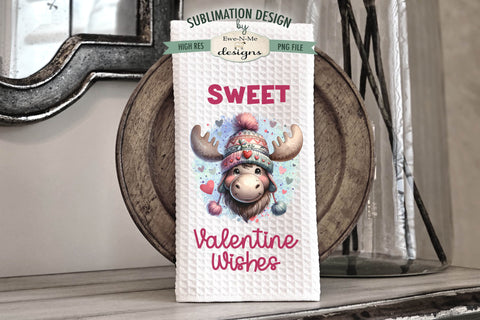 Valentine Wishes Moose Sublimation Towel Designs Sublimation Ewe-N-Me Designs 