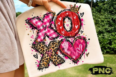 Valentine XOXO Heart Sublimation PNG Design SVG DesignDestine 