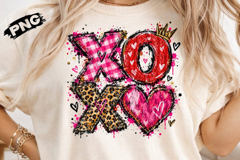 Valentine XOXO Heart Sublimation PNG Design SVG DesignDestine 