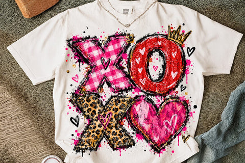 Valentine XOXO Heart Sublimation PNG Design SVG DesignDestine 