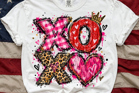 Valentine XOXO Heart Sublimation PNG Design SVG DesignDestine 