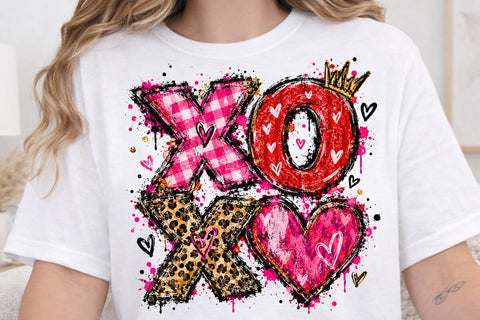 Valentine XOXO Heart Sublimation PNG Design SVG DesignDestine 