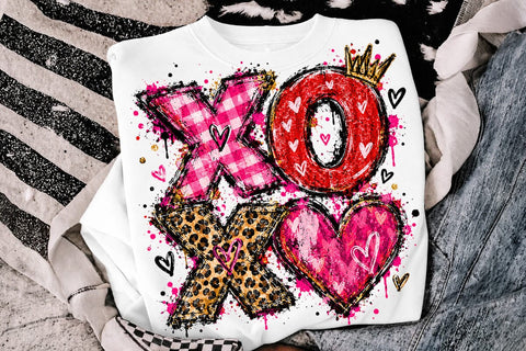 Valentine XOXO Heart Sublimation PNG Design SVG DesignDestine 