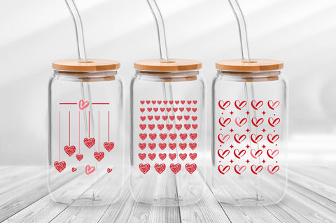 Valentines 16 oz Can Glass Wrap SVG Bundle SVG Regulrcrative 