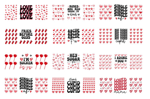 Valentines 16 oz Can Glass Wrap SVG Bundle SVG Regulrcrative 