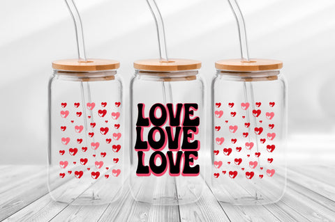 Valentines 16 oz Can Glass Wrap SVG Bundle SVG Regulrcrative 