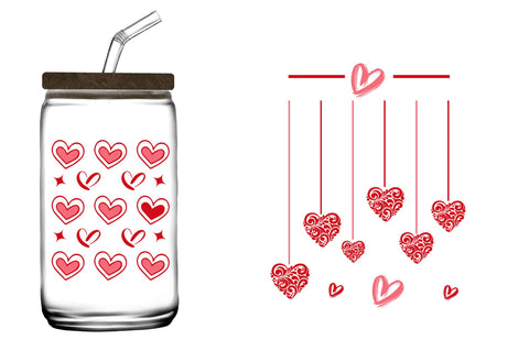 Valentines 16 oz Can Glass Wrap SVG Bundle SVG Regulrcrative 