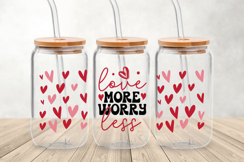 Valentines 16 oz Can Glass Wrap SVG Bundle SVG Regulrcrative 