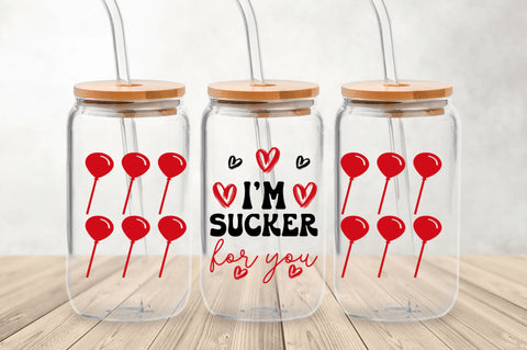 Valentines 16 oz Can Glass Wrap SVG Bundle SVG Regulrcrative 