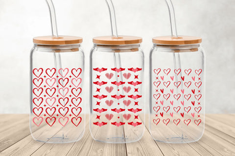 Valentines 16 oz Can Glass Wrap SVG Bundle SVG Regulrcrative 