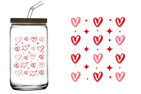 Valentines 16 oz Can Glass Wrap SVG Bundle SVG Regulrcrative 
