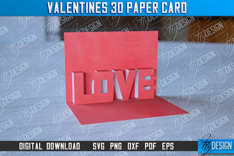 Valentine’s 3d Paper Card SVG | Valentine’s Design | SVG File SVG Fly Design 