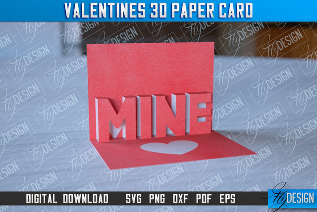Valentine’s 3d Paper Card SVG | Valentine’s Design | SVG File SVG Fly Design 
