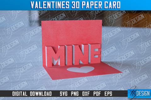 Valentine’s 3d Paper Card SVG | Valentine’s Design | SVG File SVG Fly Design 
