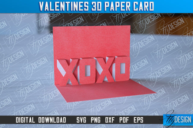 Valentine’s 3d Paper Card SVG | Valentine’s Design | SVG File SVG Fly Design 
