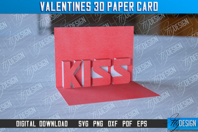Valentine’s 3d Paper Card SVG | Valentine’s Design | SVG File SVG Fly Design 