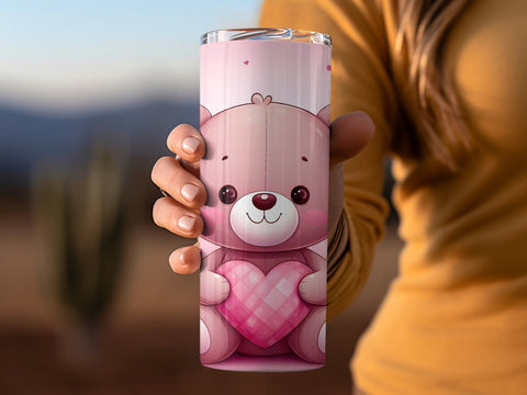 Valentine’s Bear Tumbler wrap Sublimation PNG file Sublimation Luvleigh Digitals 