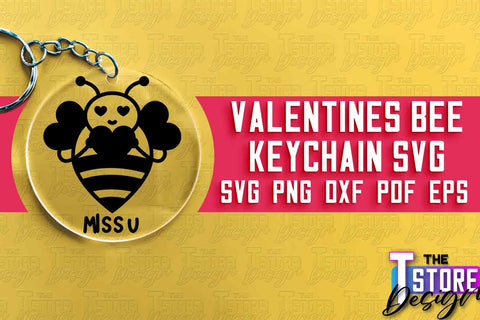 Valentines Bee Keychain Bundle | Love Design | Valentine’s Day | Romantic Gift Idea | SVG Files SVG The T Store Design 