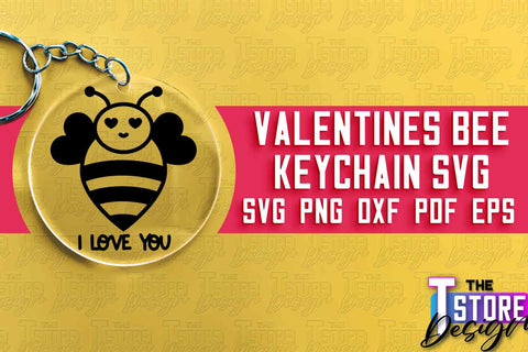 Valentines Bee Keychain Bundle | Love Design | Valentine’s Day | Romantic Gift Idea | SVG Files SVG The T Store Design 