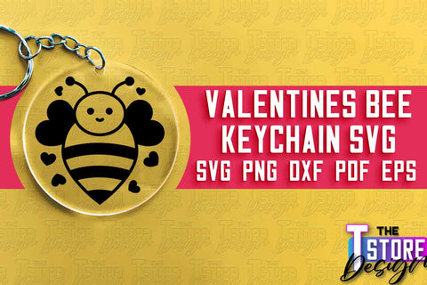 Valentines Bee Keychain Bundle | Love Design | Valentine’s Day | Romantic Gift Idea | SVG Files SVG The T Store Design 
