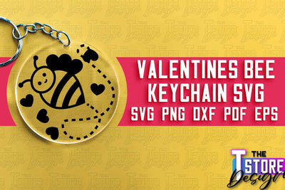 Valentines Bee Keychain | Love Design | Valentine’s Day | Romantic Gift Idea | SVG File SVG The T Store Design 