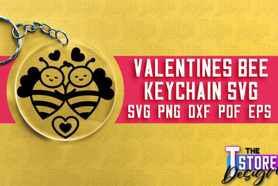 Valentines Bee Keychain | Love Design | Valentine’s Day | Romantic Gift Idea | SVG File SVG The T Store Design 