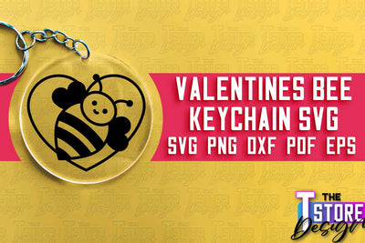 Valentines Bee Keychain | Love Design | Valentine’s Day | Romantic Gift Idea | SVG File SVG The T Store Design 