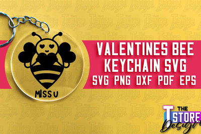 Valentines Bee Keychain | Love Design | Valentine’s Day | Romantic Gift Idea | SVG File SVG The T Store Design 