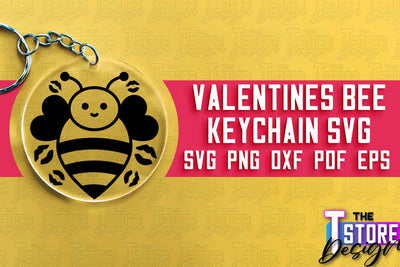 Valentines Bee Keychain | Love Design | Valentine’s Day | Romantic Gift Idea | SVG File SVG The T Store Design 