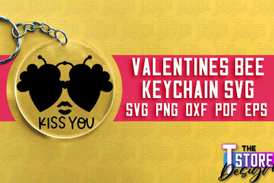 Valentines Bee Keychain | Love Design | Valentine’s Day | Romantic Gift Idea | SVG File SVG The T Store Design 
