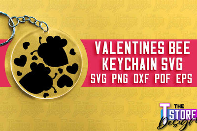 Valentines Bee Keychain | Love Design | Valentine’s Day | Romantic Gift Idea | SVG File SVG The T Store Design 
