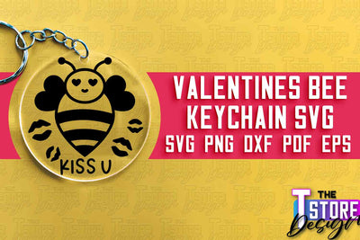 Valentines Bee Keychain | Love Design | Valentine’s Day | Romantic Gift Idea | SVG File SVG The T Store Design 