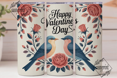 Valentine's Birds Tumbler Wrap Sublimation sassyprint 