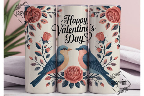 Valentine's Birds Tumbler Wrap Sublimation sassyprint 