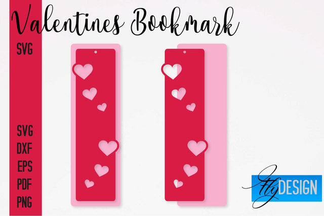 Valentines Bookmarks SVG | Bookmark SVG Design | Book Lover SVG Fly Design 