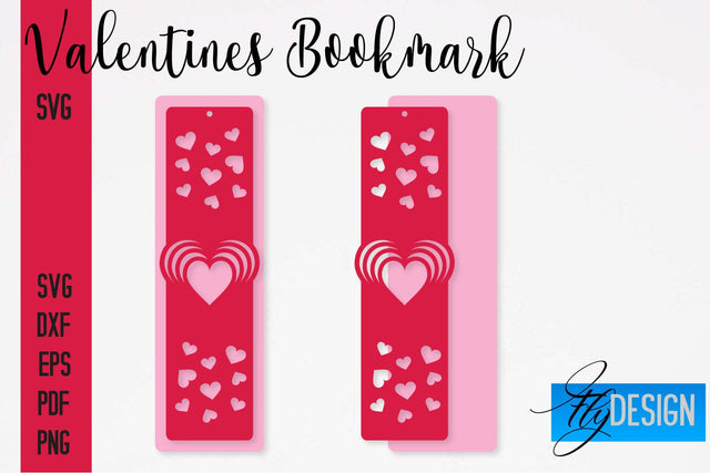 Valentines Bookmarks SVG | Bookmark SVG Design | Book Lover SVG Fly Design 