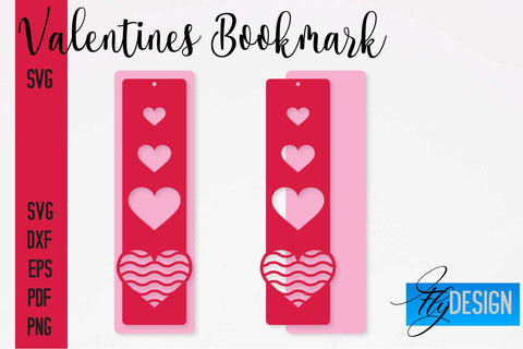 Valentines Bookmarks SVG | Bookmark SVG Design | Book Lover SVG Fly Design 