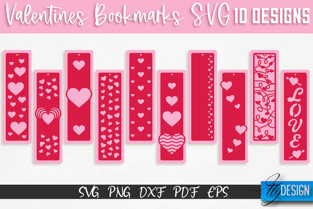 Valentines Bookmarks SVG | Bookmark SVG Design | Book Lover SVG Fly Design 