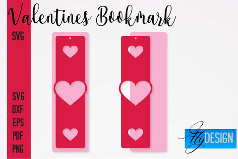 Valentines Bookmarks SVG | Bookmark SVG Design | Book Lover SVG Fly Design 