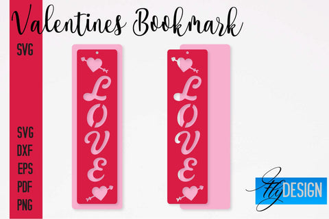 Valentines Bookmarks SVG | Bookmark SVG Design | Book Lover SVG Fly Design 