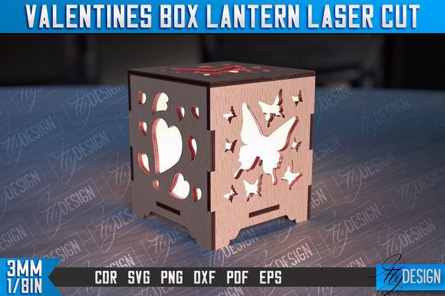 Valentines Box Lantern Laser Cut | Luminaire Design | CNC Files SVG Fly Design 