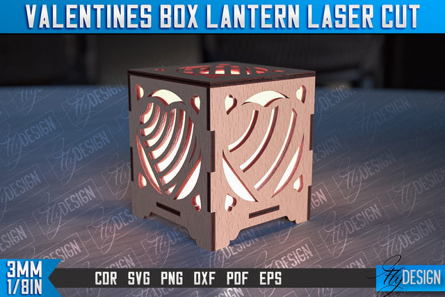 Valentines Box Lantern Laser Cut | Luminaire Design | CNC Files SVG Fly Design 
